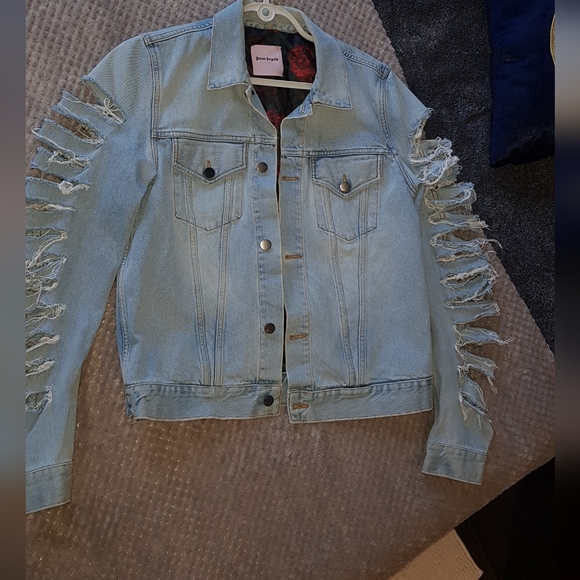 Palm Angels ripped sleeves denim jacket - Picture 3 of 7